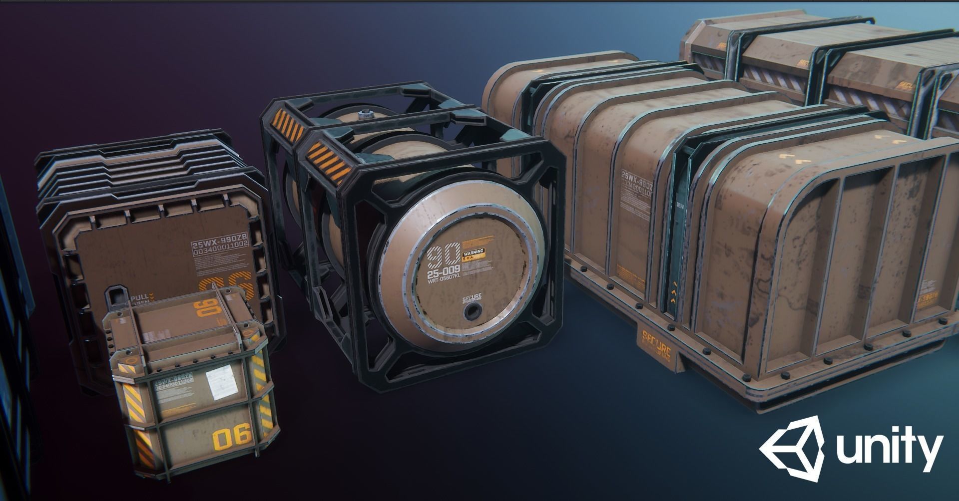 Sci-Fi Containers Pack Low-poly 3D model_26