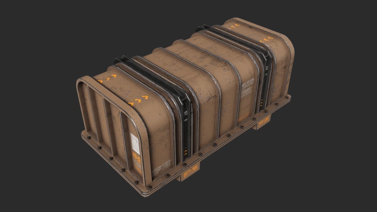 Sci-Fi Containers Pack Low-poly 3D model_9
