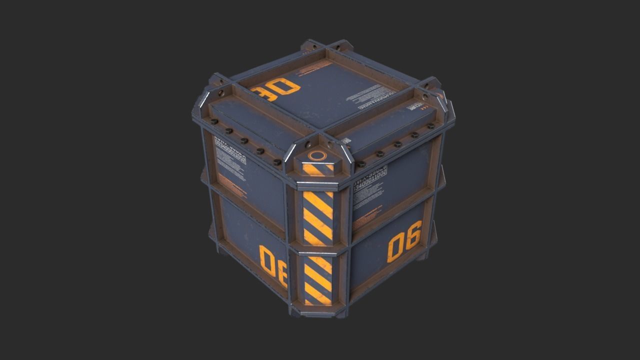 Sci-Fi Containers Pack Low-poly 3D model_14