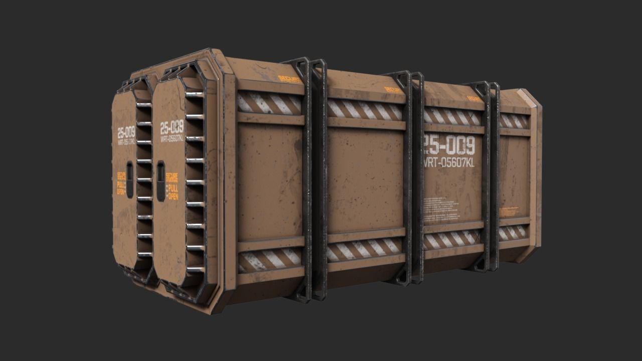 Sci-Fi Containers Pack Low-poly 3D model_5