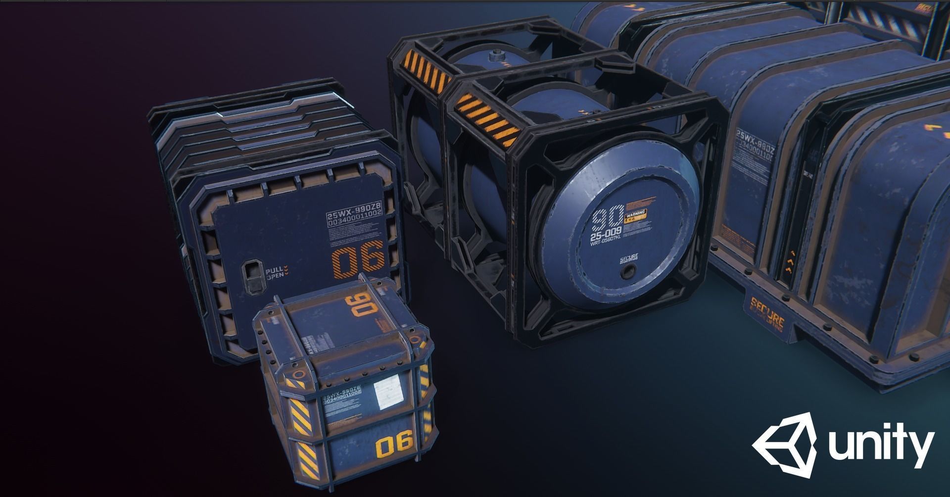 Sci-Fi Containers Pack Low-poly 3D model_24