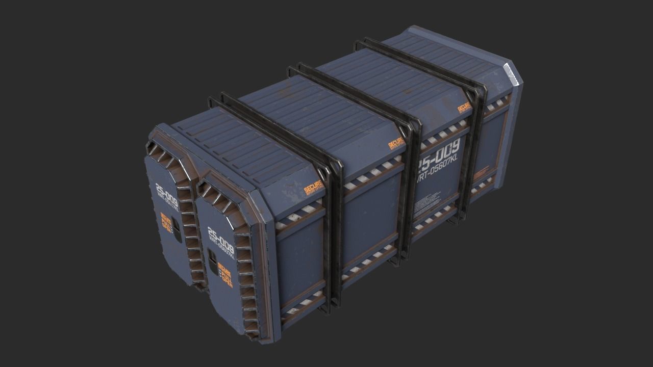 Sci-Fi Containers Pack Low-poly 3D model_2