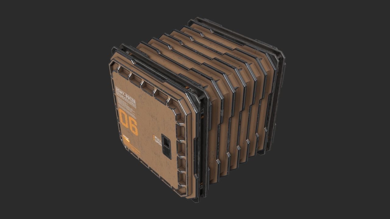 Sci-Fi Containers Pack Low-poly 3D model_13