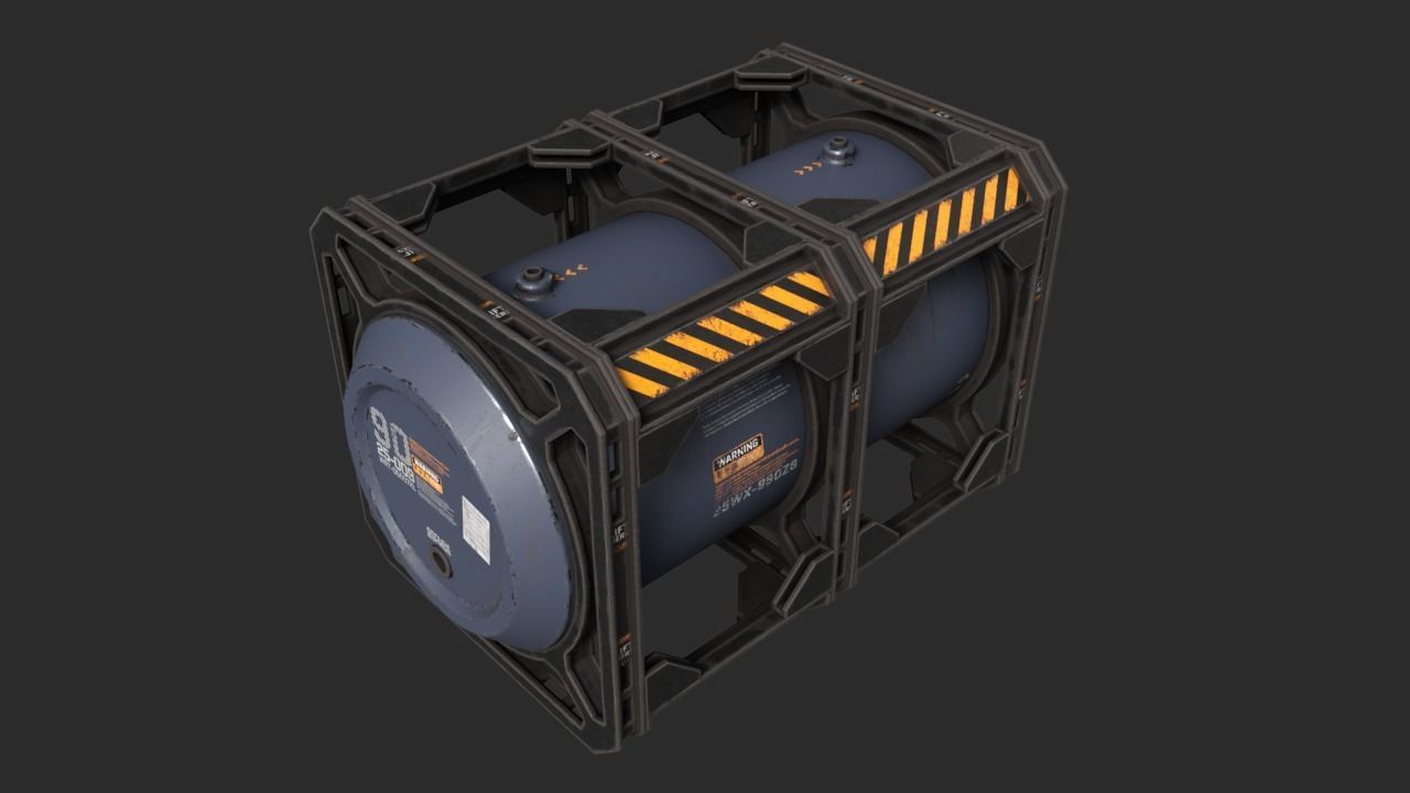Sci-Fi Containers Pack Low-poly 3D model_18