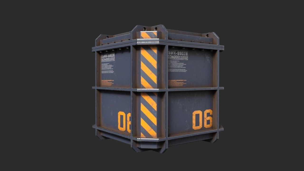 Sci-Fi Containers Pack Low-poly 3D model_15