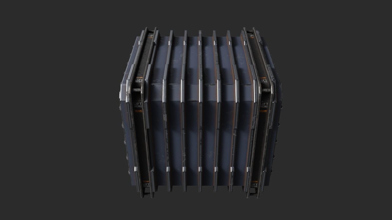 Sci-Fi Containers Pack Low-poly 3D model_12