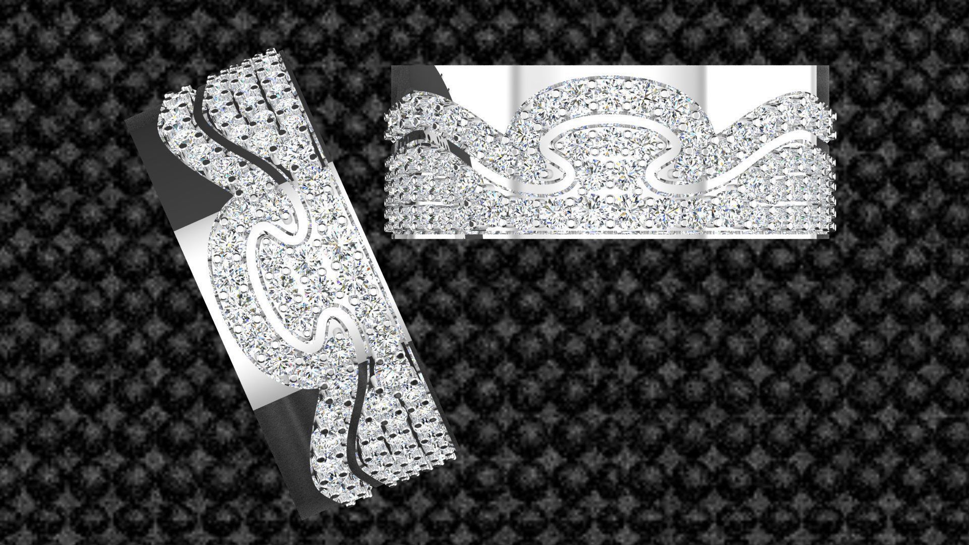 Ring 3D tetrahedral crystal structure 3D print model_3