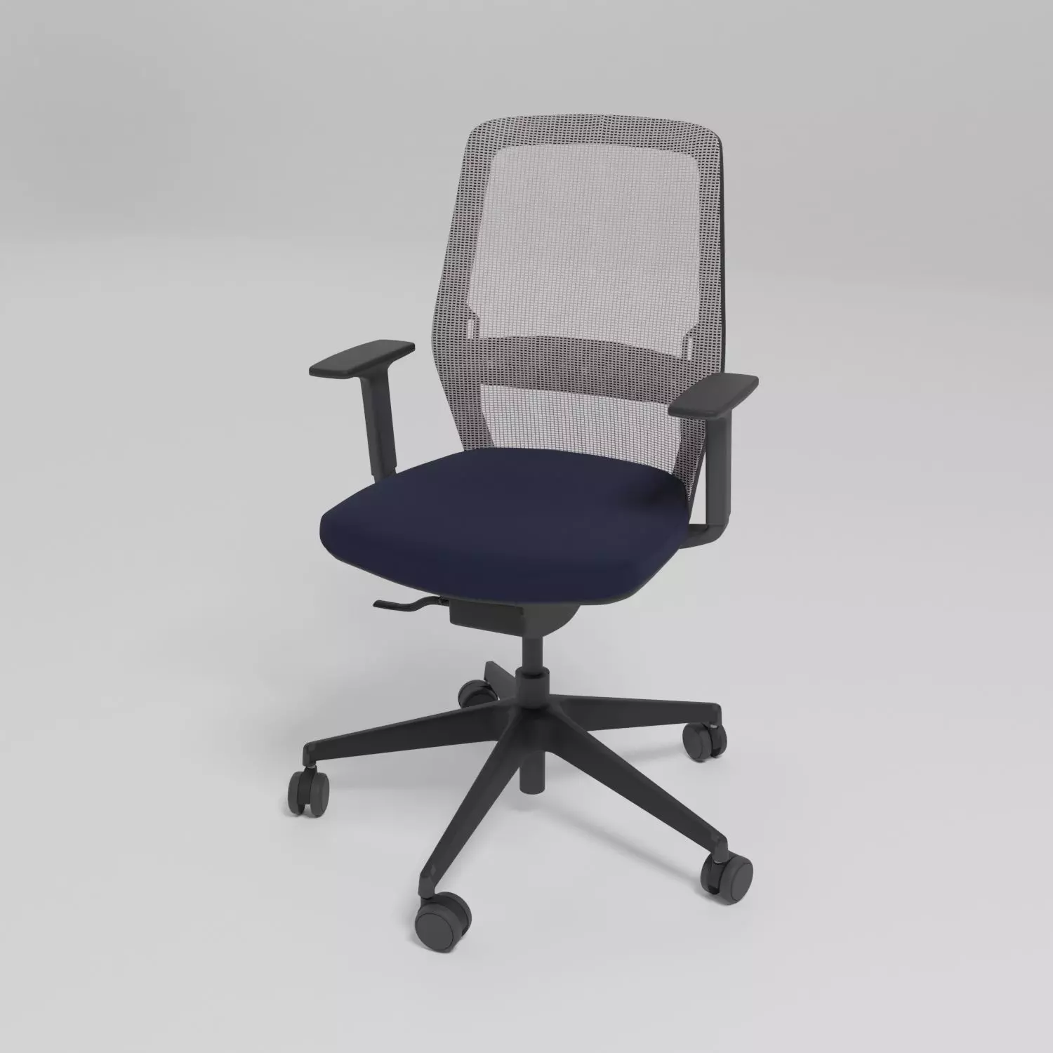 EVO - Swivel office chair with armrests - mesh backrest - Free 3D model