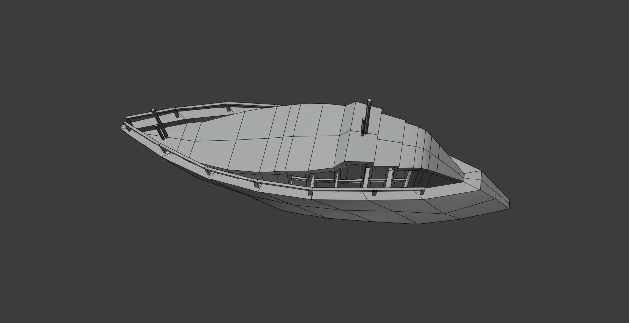 Realistic PBR low poly Yacht Low-poly 3D model boat floating ... Low-poly 3D model_9