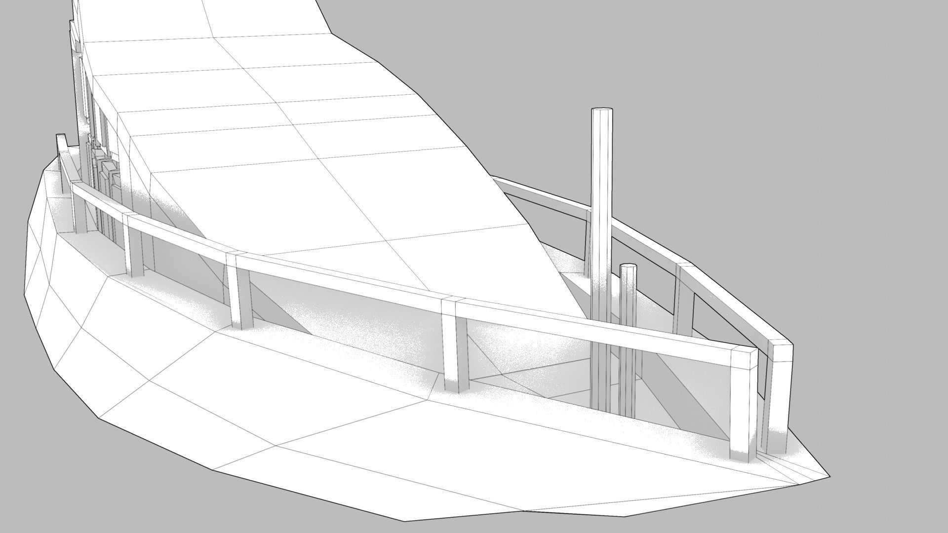 Realistic PBR low poly Yacht Low-poly 3D model boat floating ... Low-poly 3D model_6