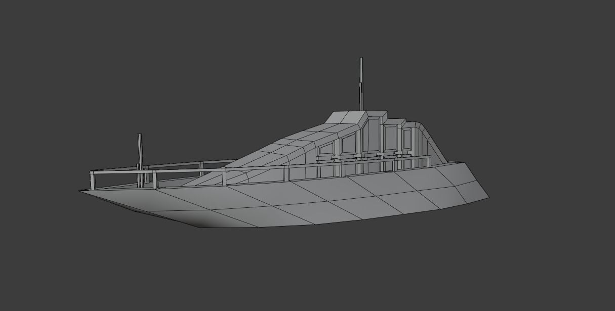 Realistic PBR low poly Yacht Low-poly 3D model boat floating ... Low-poly 3D model_8