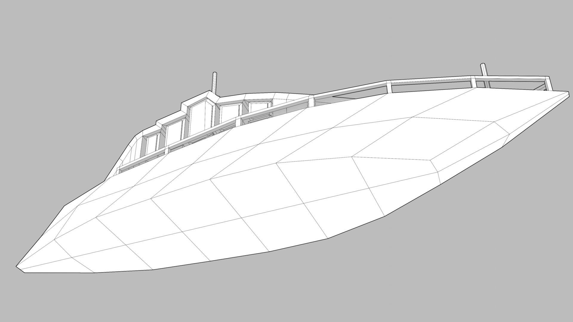 Realistic PBR low poly Yacht Low-poly 3D model boat floating ... Low-poly 3D model_5