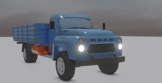 Soviet truck GAZ-53  Free low-poly 3D model