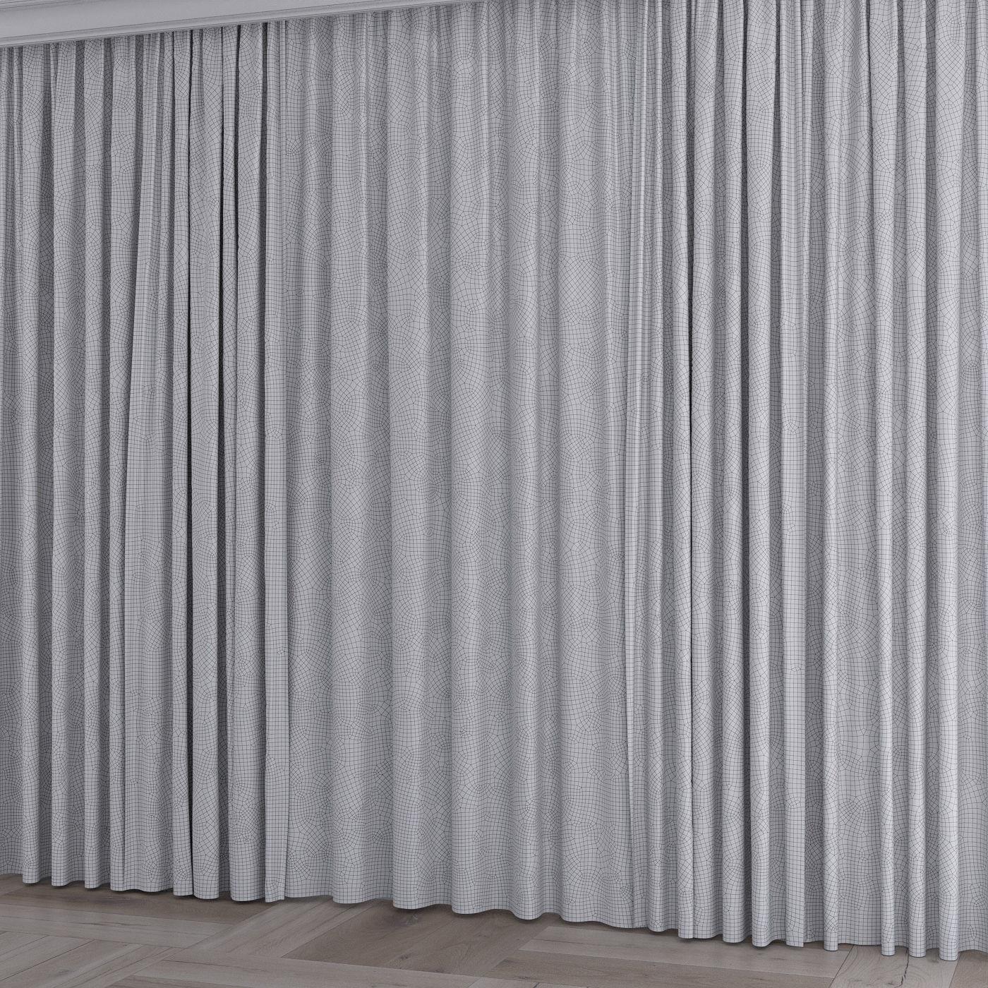 Animated curtain and tulle 1 3D model_4