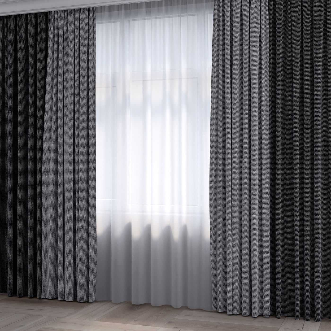 Animated curtain and tulle 1 3D model_3