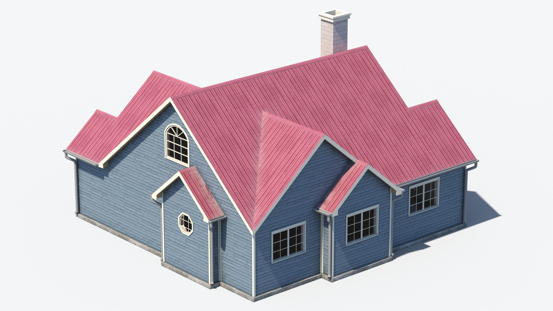 Residential House 6 Low-poly 3D model_7