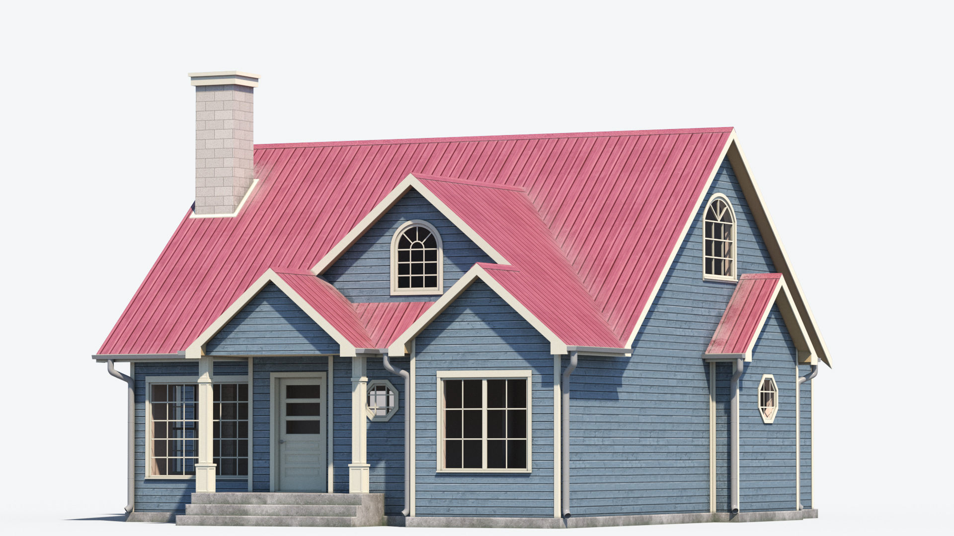Residential House 6 Low-poly 3D model_3