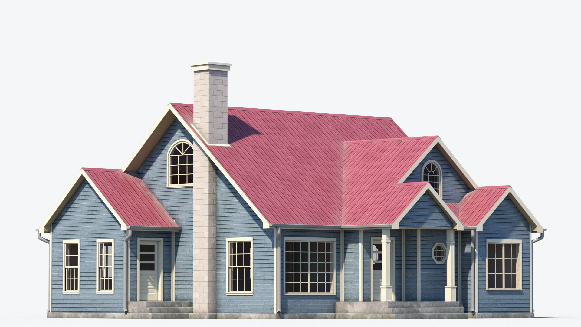 Residential House 6 Low-poly 3D model_1