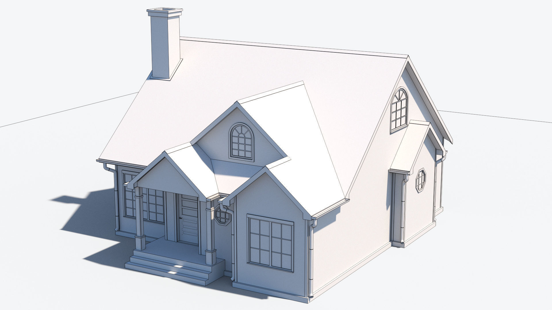 Residential House 6 Low-poly 3D model_11