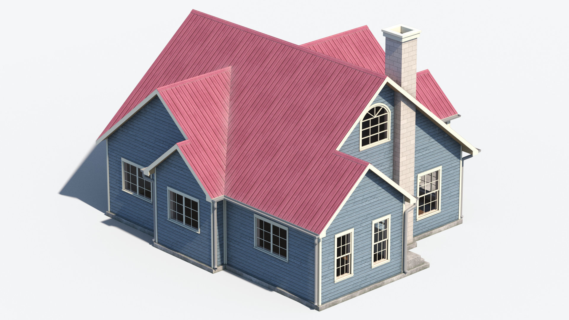 Residential House 6 Low-poly 3D model_6