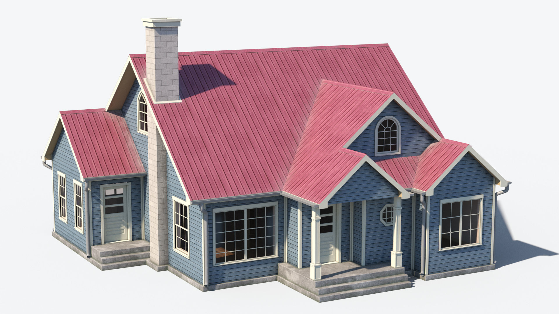 Residential House 6 Low-poly 3D model_2