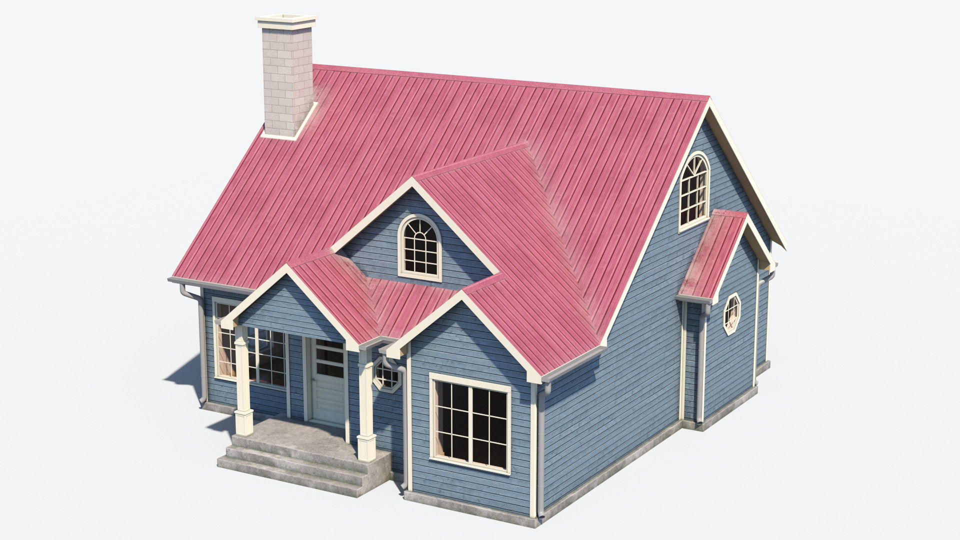 Residential House 6 Low-poly 3D model_5