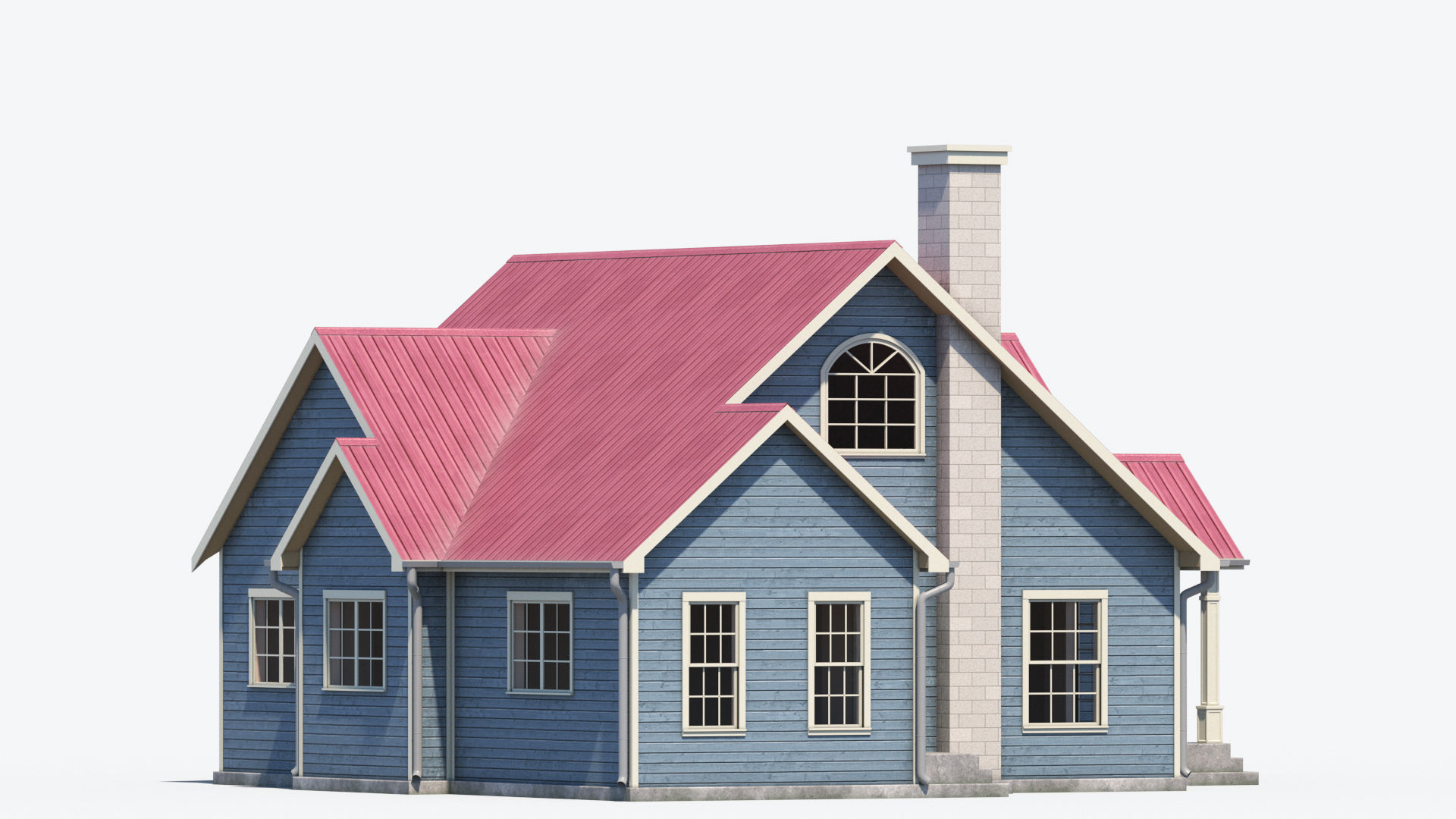 Residential House 6 Low-poly 3D model_4