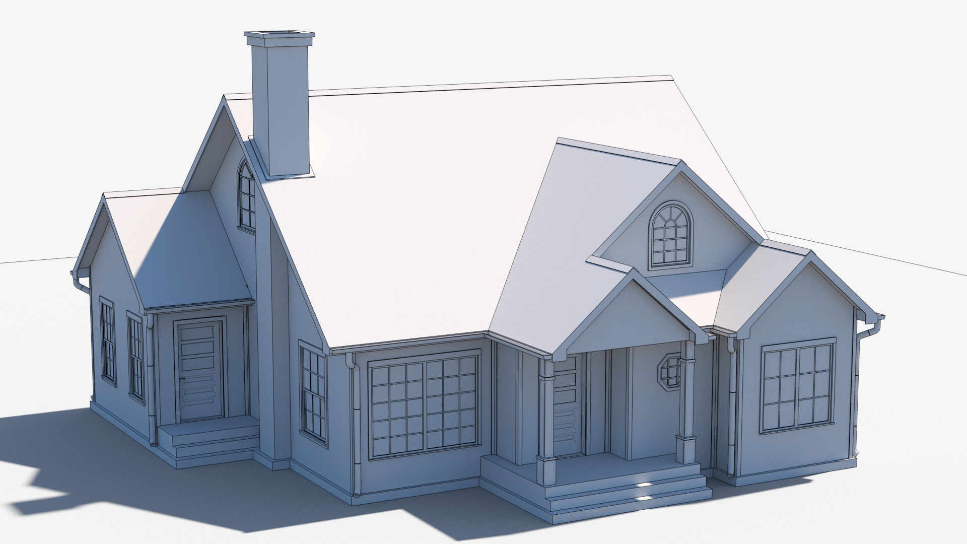 Residential House 6 Low-poly 3D model_10