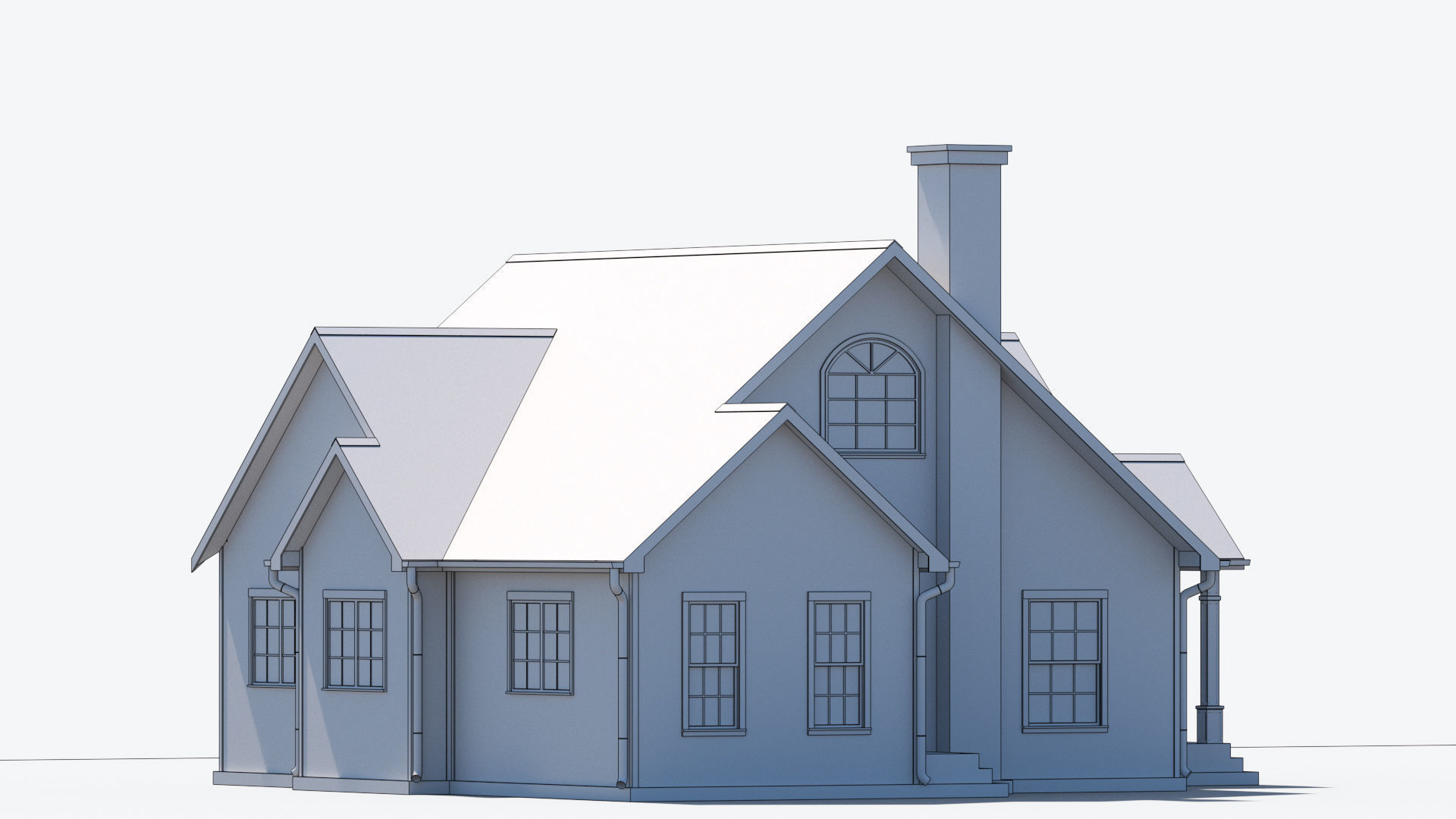 Residential House 6 Low-poly 3D model_9