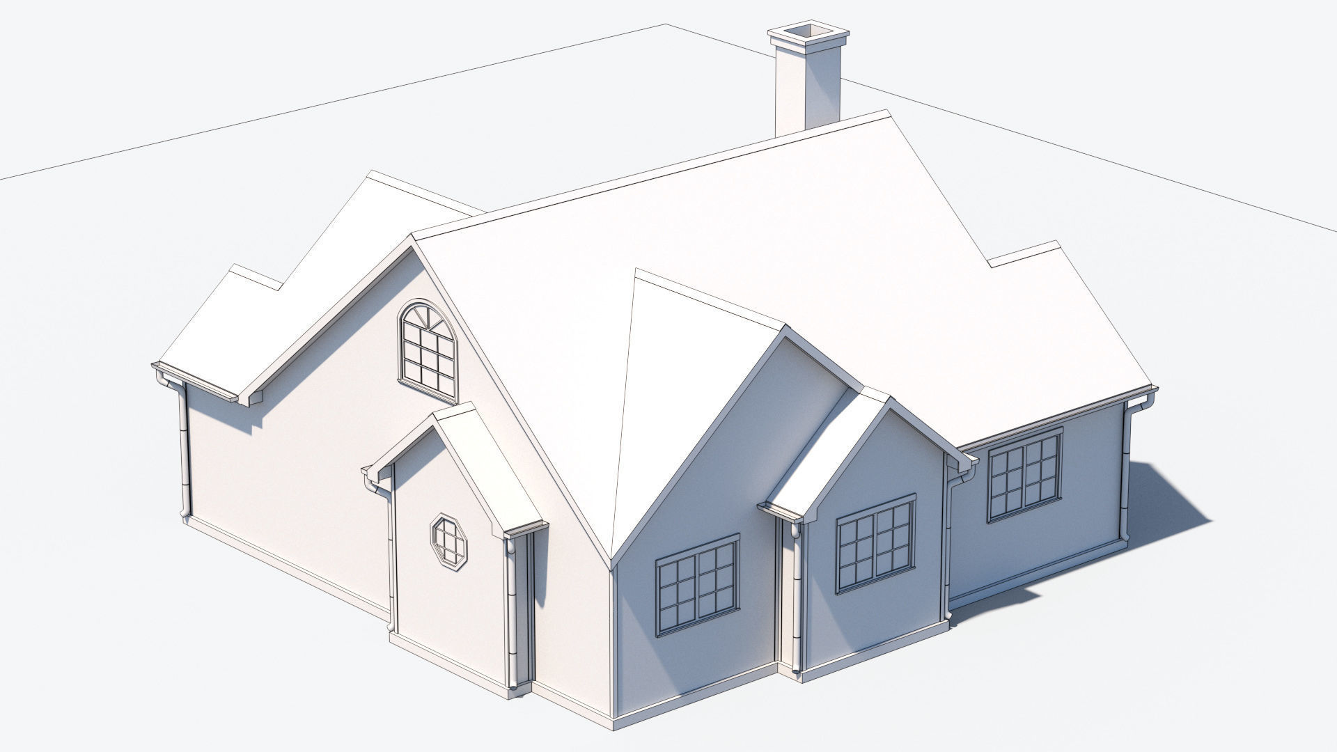 Residential House 6 Low-poly 3D model_8