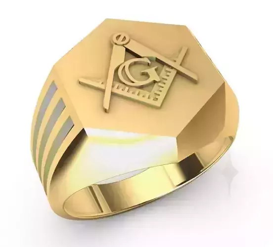 Ring Men Masonic Ring 3D print model 3D print model