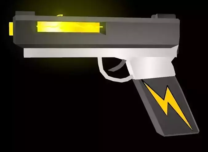 Electric Pistol Free low-poly 3D model
