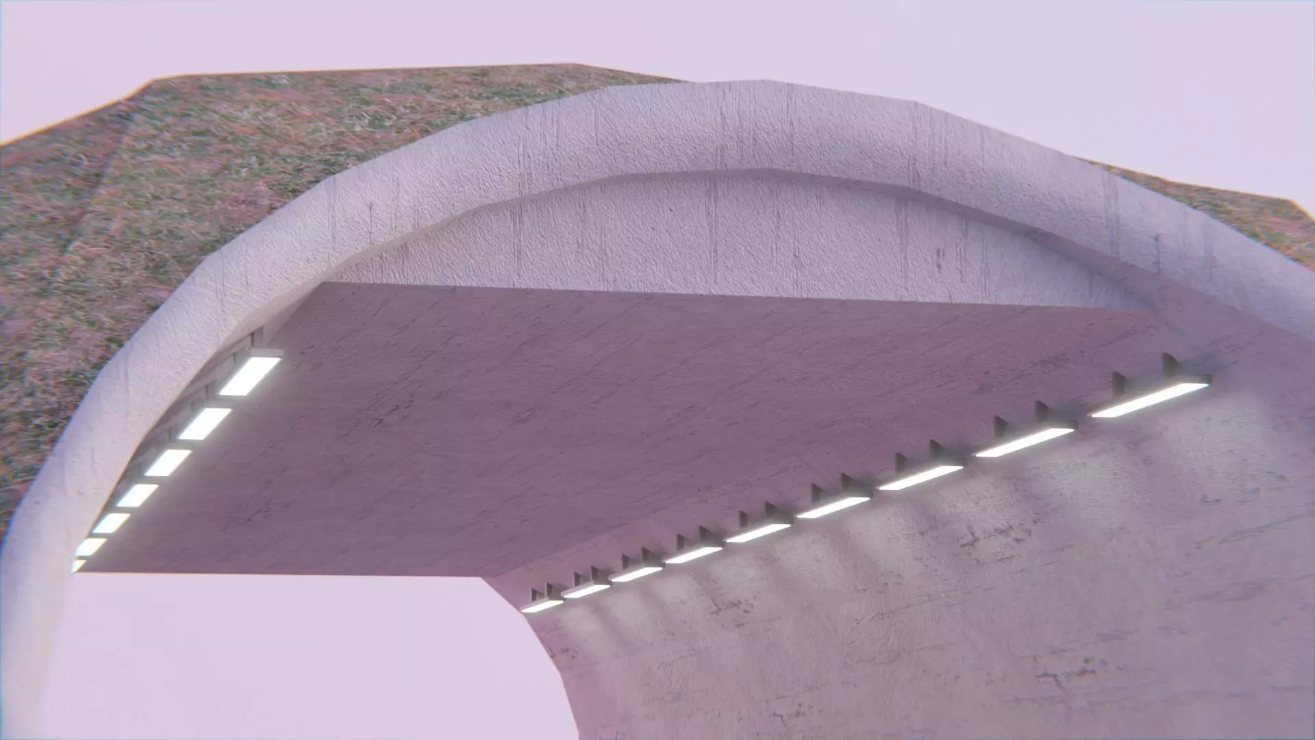 Road Tunnel Low-poly 3D model_0