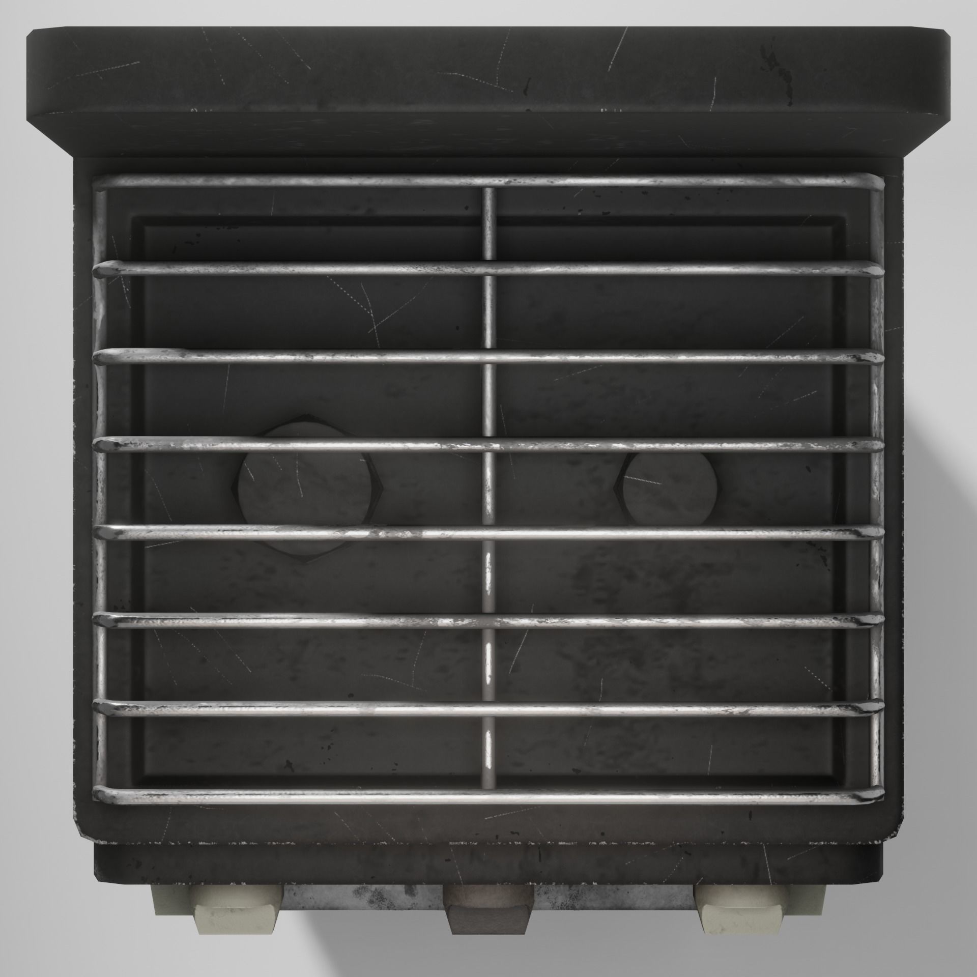 Gas range old post-soviet 2 Burners PBR low-poly game-ready Low-poly 3D model_11