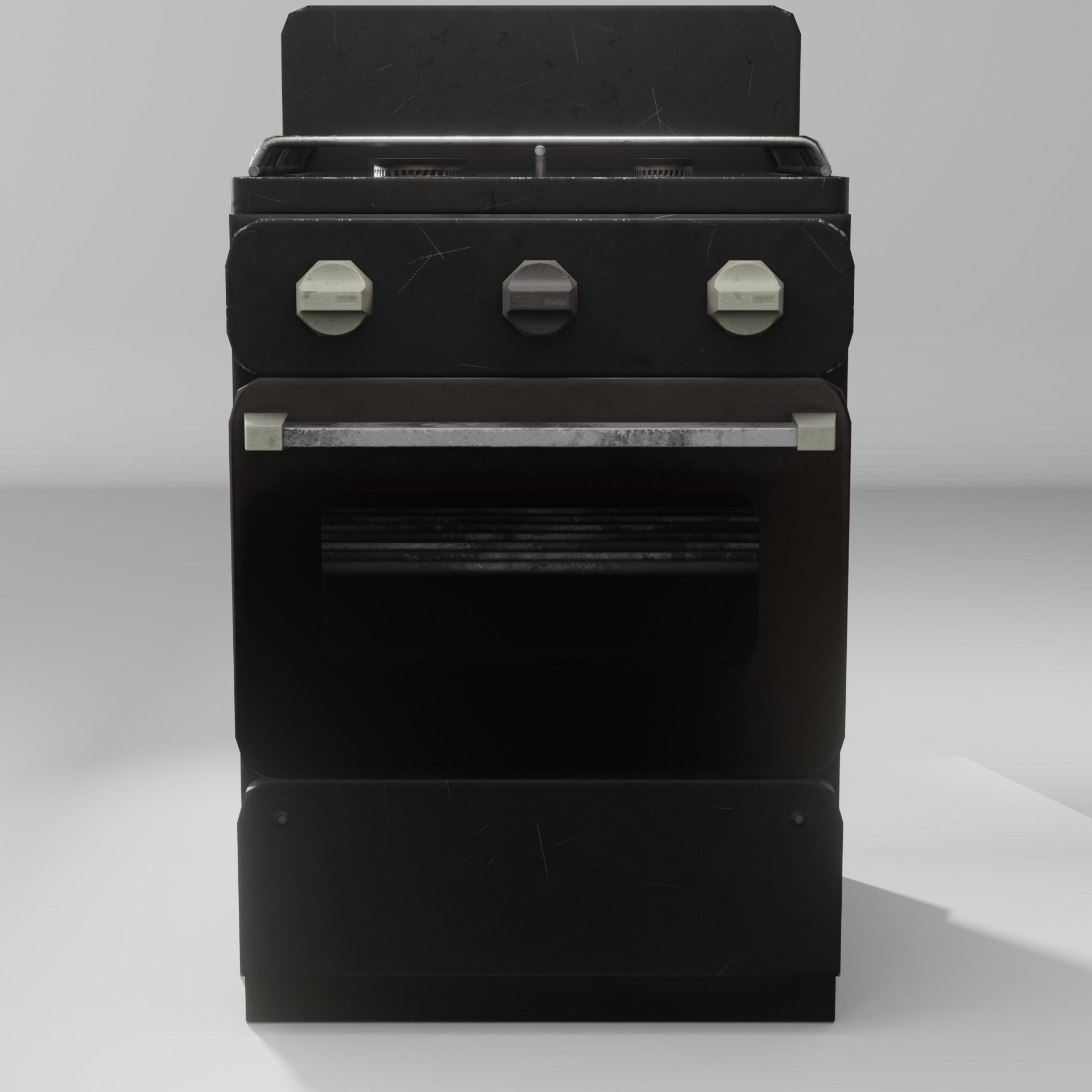 Gas range old post-soviet 2 Burners PBR low-poly game-ready Low-poly 3D model_6