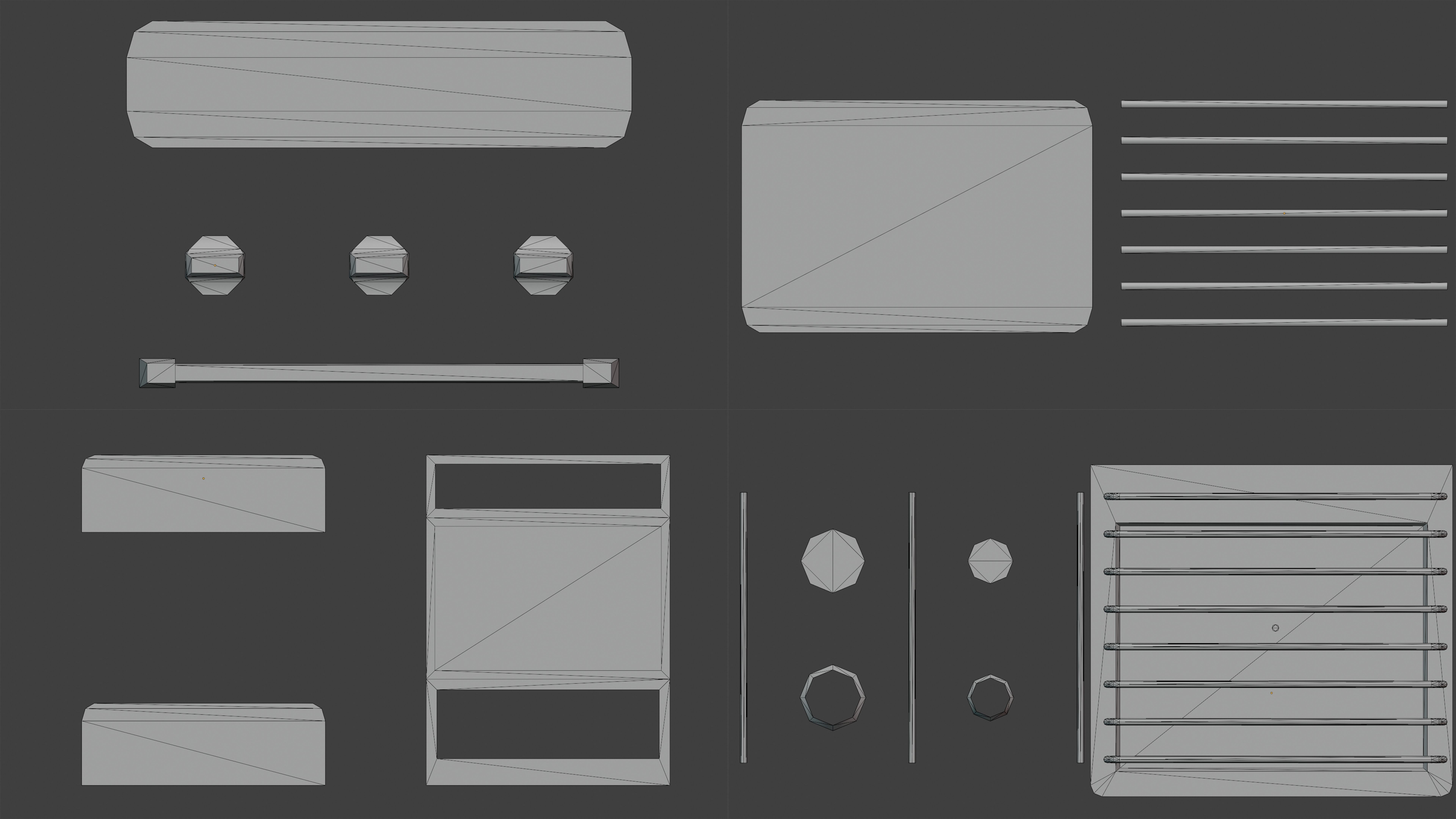 Gas range old post-soviet 2 Burners PBR low-poly game-ready Low-poly 3D model_15