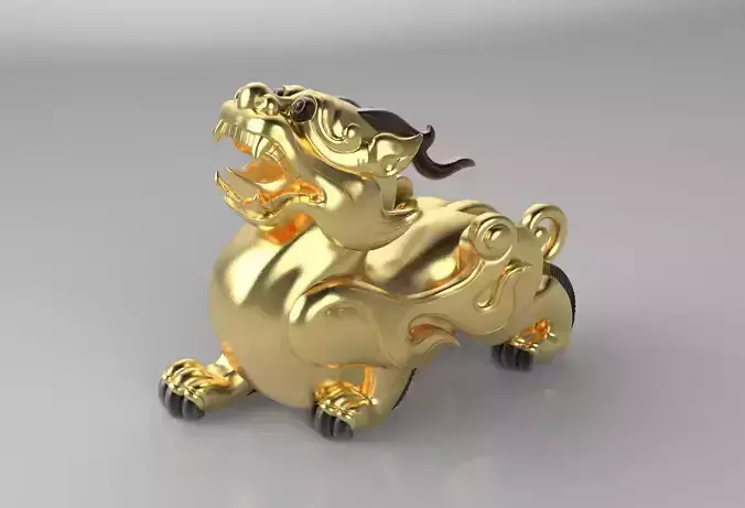 Pixiu gold dragon figurine