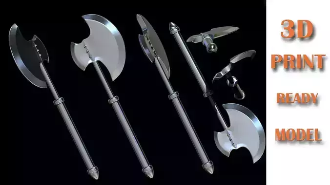 medieval  axe for 3d print 3D print model