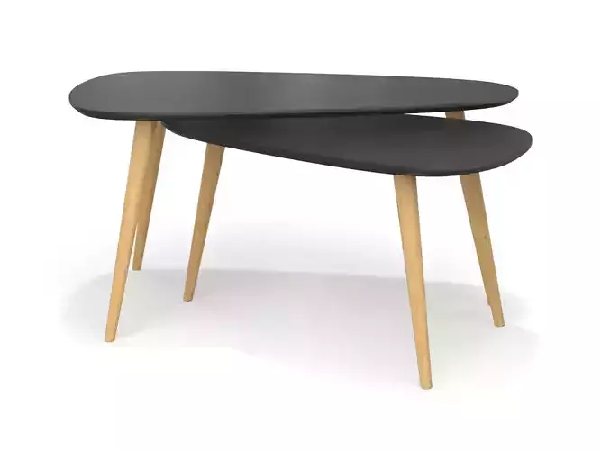 Set coffee tables PBR low-poly