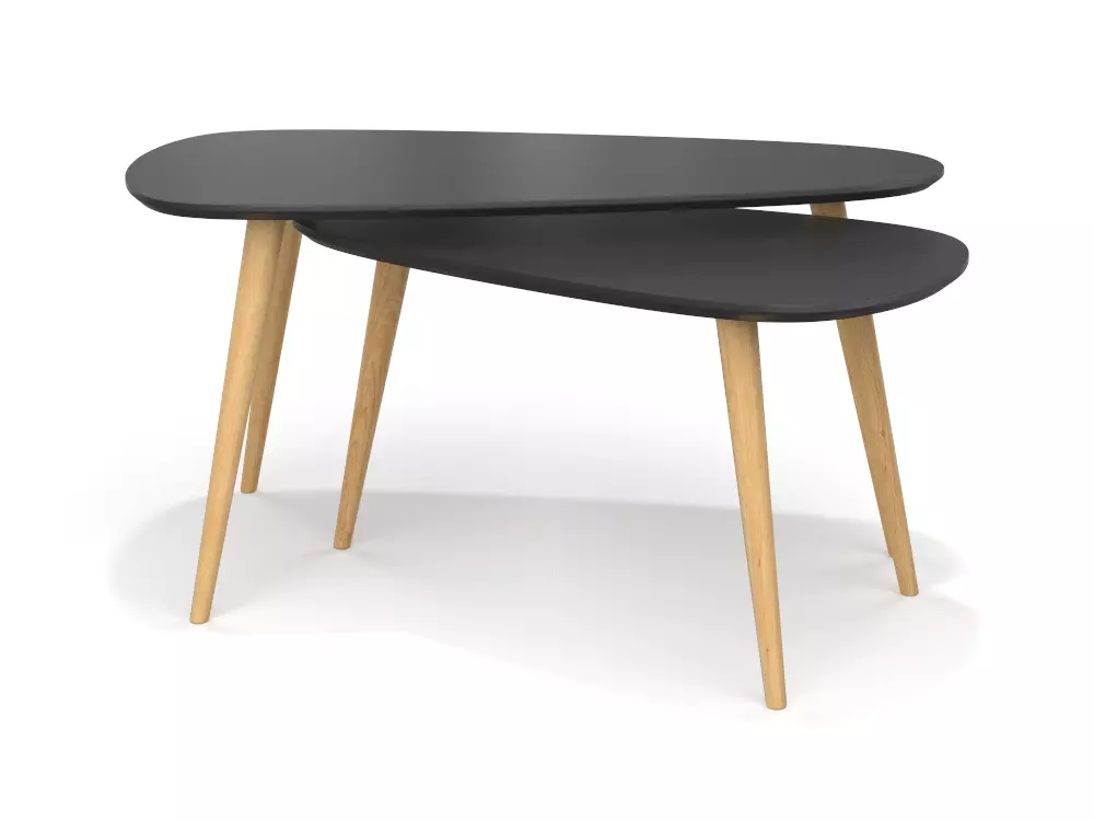 Set coffee tables PBR low-poly Low-poly 3D model_0