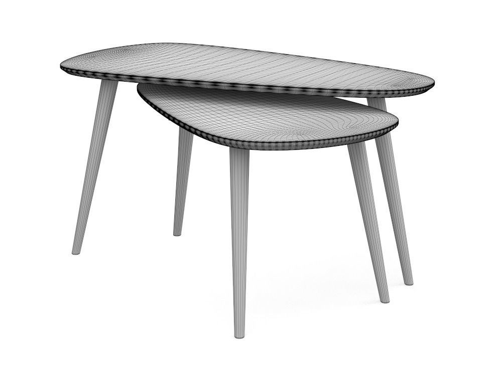 Set coffee tables PBR low-poly Low-poly 3D model_5