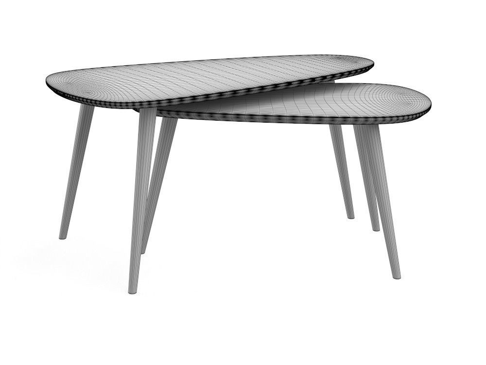 Set coffee tables PBR low-poly Low-poly 3D model_3