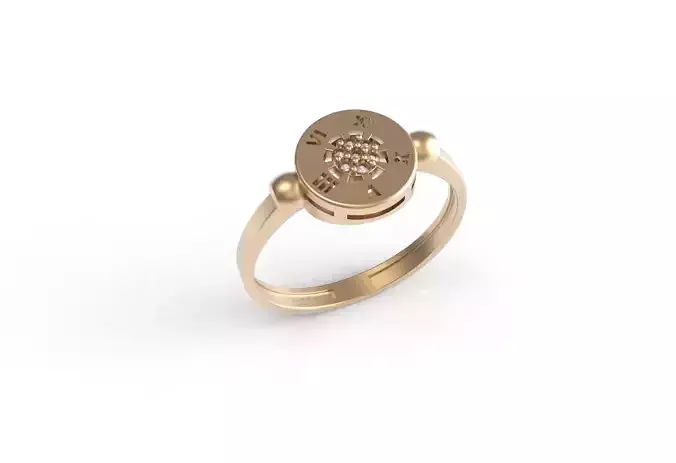 GOLDd gold ring with diamond in center
