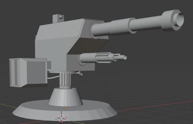The turret gun Low-poly 3D model_2