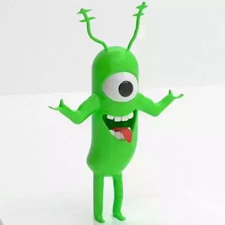 Plankton cartoon character or  statuette 3D model