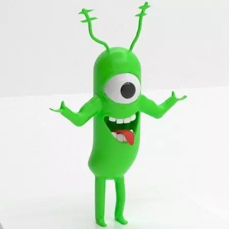 Plankton cartoon character or statuette 3D model