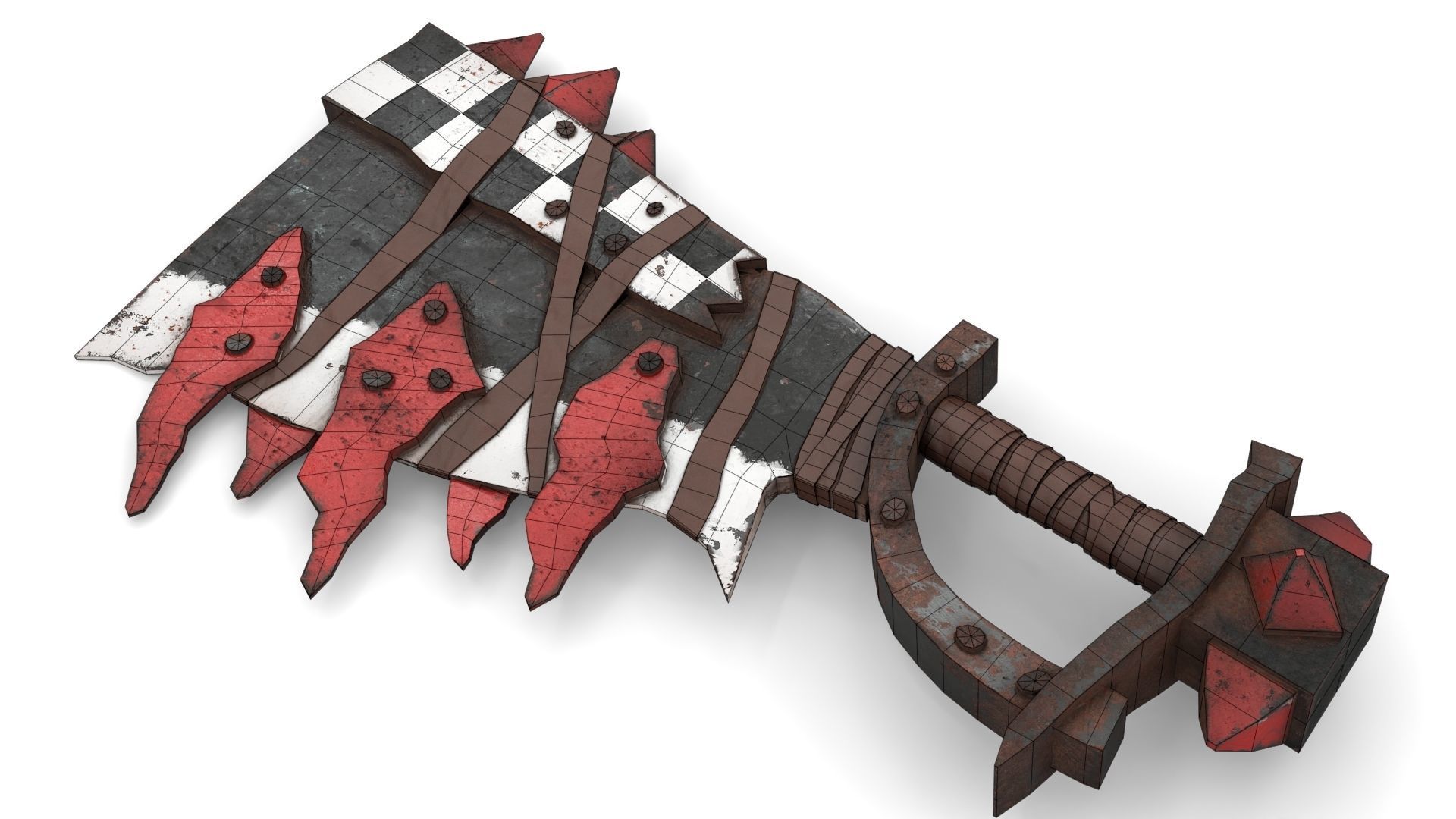 Orc Battle Axe 1 Low-poly 3D model_10