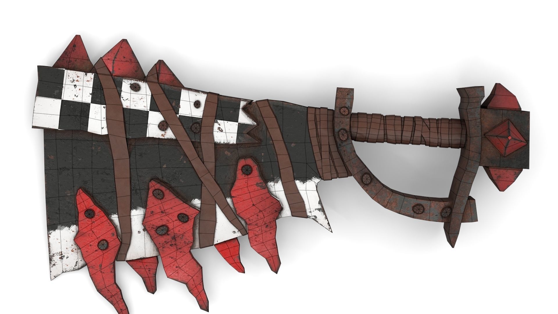 Orc Battle Axe 1 Low-poly 3D model_16