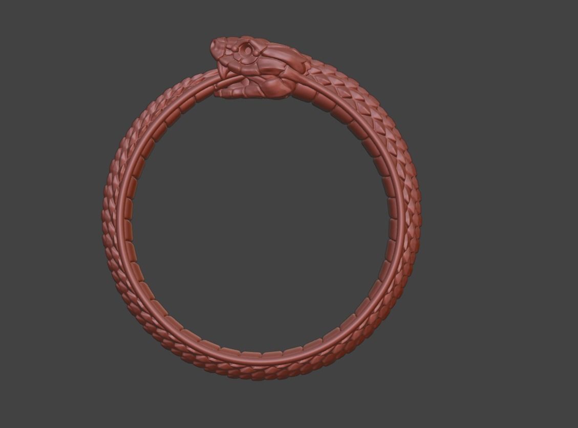 Snake Ouroboros  Jewelry Ring 3d print model 2 3D print model_8
