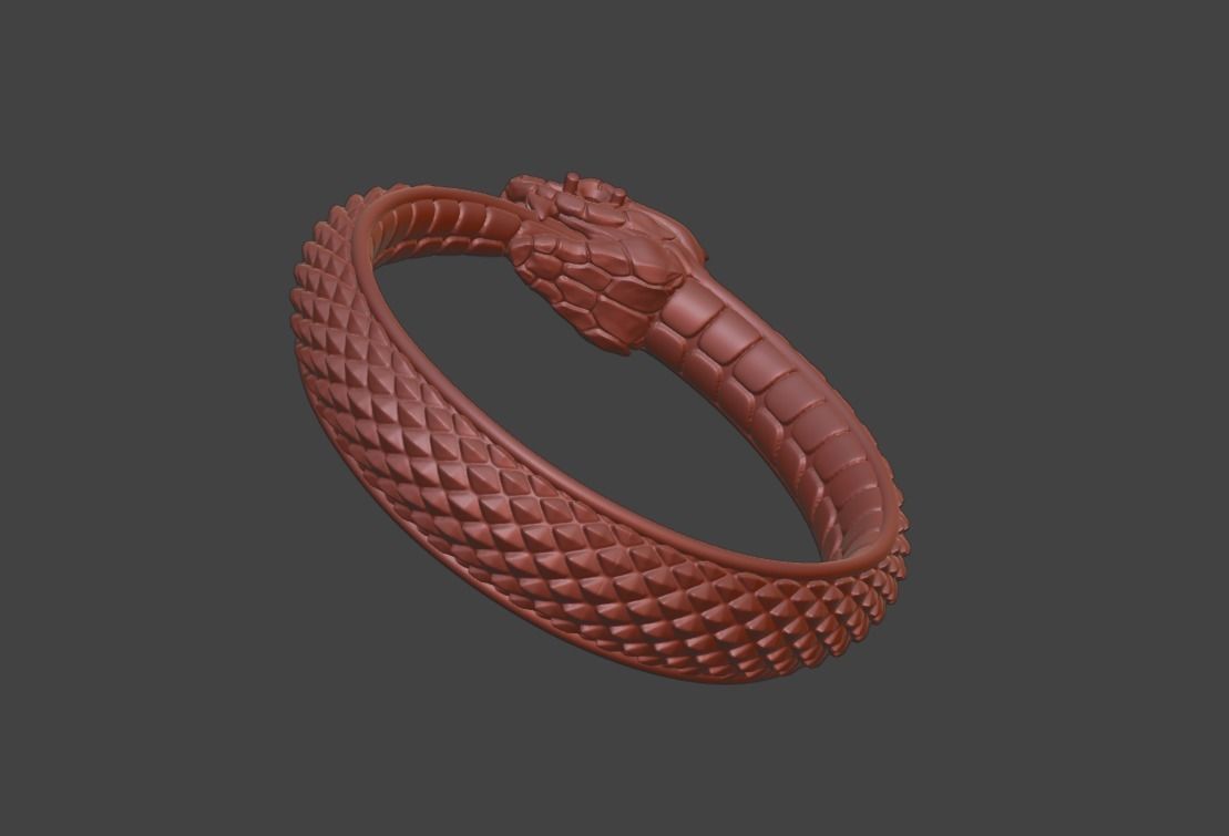 Snake Ouroboros  Jewelry Ring 3d print model 2 3D print model_12